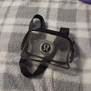 lululemon athletica Clear Black Belt Bag with Logo